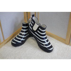 Kids Rain boots Size 5 Navy and white striped